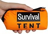 Survival Tent Kit All Weather Protection for Camping, Hiking & Survival Includes Emergency Whistle, Paracord, Blanket