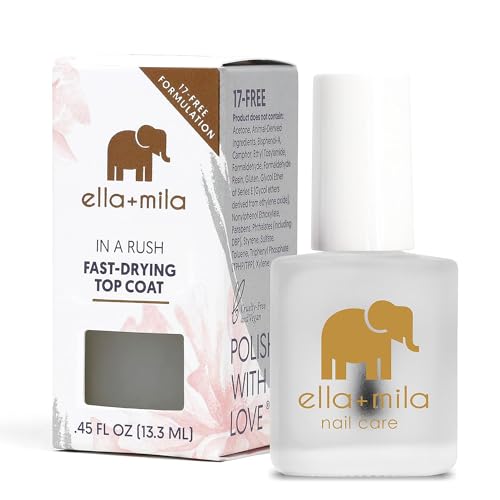 ella+mila In a Rush - Fast Dry Top Coat Nail Polish - Quick Dry C...