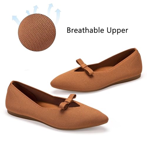 Frank Mully Women's Flats with Bow Slip on Ballet Shoes Soft Fabric Ballerina Dressy Flats for Women3