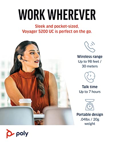 Poly 206110-101 Plantronics Voyager-5200-Uc (206110-01) Advanced Nc Bluetooth Headsets System thumb #4