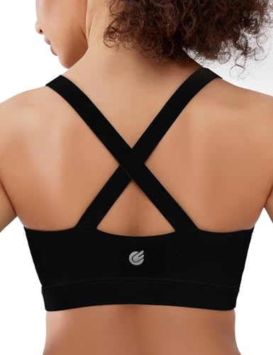 Cordaw Pickleball Sports Bra Women High Support Black L