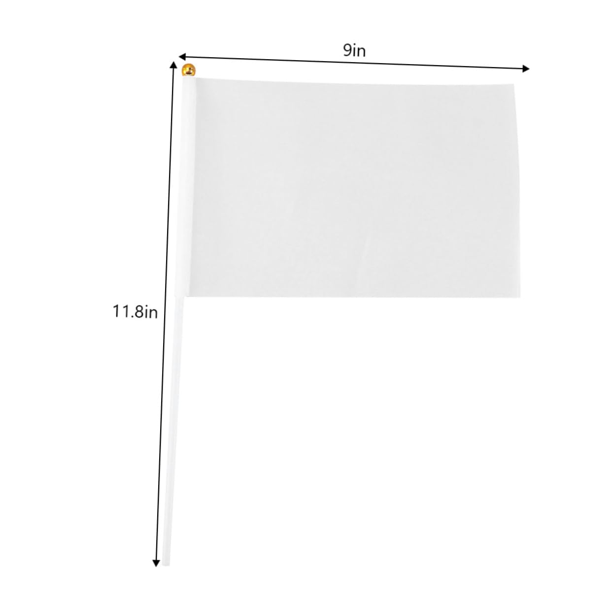 FUNOMOCYA 25Pcs White Waving Flag Handheld Banner for Referee Soccer Volleyball Match