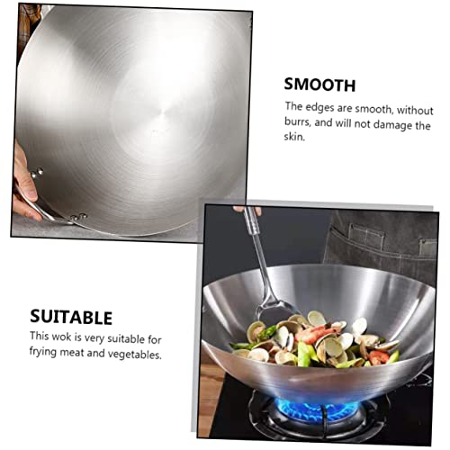 Wok redondo antiadherente 12 pulgadas acero inoxidable miniatura 3