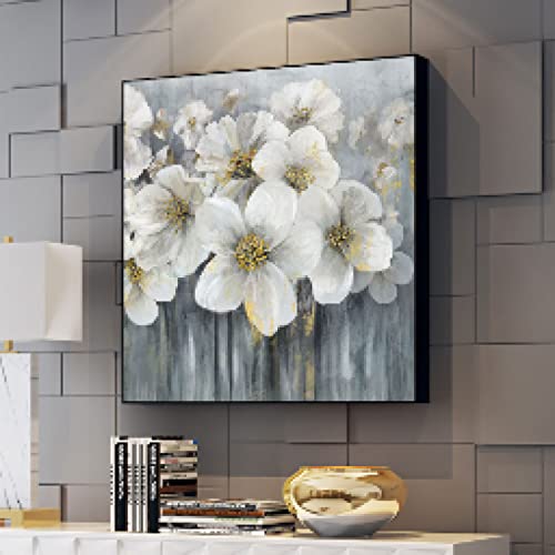 Peinture Toile Mur Art Cerisier Blanc Poster Fleur Moderne Salon Tableau 30x30