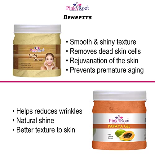 Image of Pink Root Gold Scrub 500gm with Papaya Gel 500gm