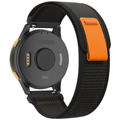 Koazon Trail Loop Nylon 20mm Watch Bands Compatible with Garmin Forerunner 165/55/Vivoactive 5/6 Soft Breathable Adjustable Sports Replacement Strap for Garmin Venu Sq 2/Sq/Venu Men Women