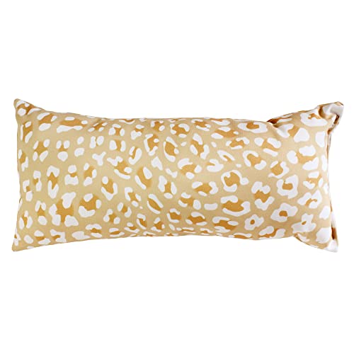 College Covers Everything Comfy Leopard Print Decorative Pillow, 16x6 Inch, Tan/White, Made in The USA