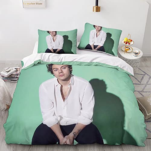 BIVEE Harry Styles Pillow Bedding Juego De Sábanas Y Fundas Impresas En 3D Microfibra Suave Fundas...