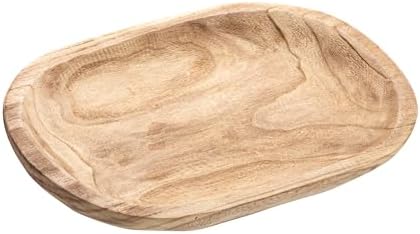 Bloomingville Hand-Carved Paulownia Wood Bowl, Natural