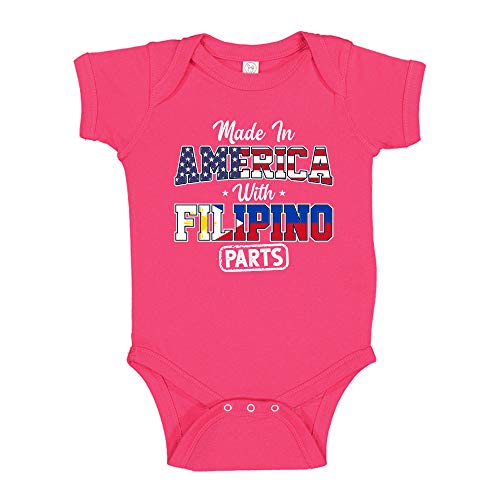 Filipino American Baby Bodysuit One Piece or Toddler T-Shirt Made in America with Pinoy Parts Flag