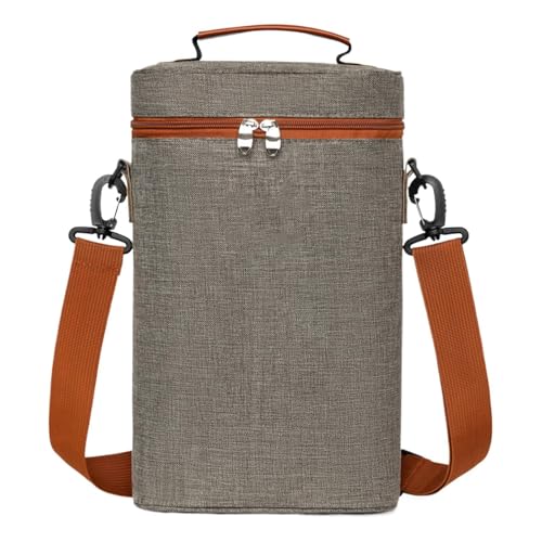 Bolsa de plástico para vino, 2 botellas aisladas, bolsas de vino con asa para uso especial, viajes, pícnics, negro, azul y gris, Gris, Se référer au descriptif, Consulte la descripción