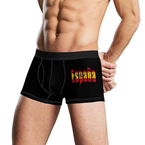 Spain Spanish Flag Men's Tight Boxer Briefs Breathable Underwear Soft Stretch Trunks3