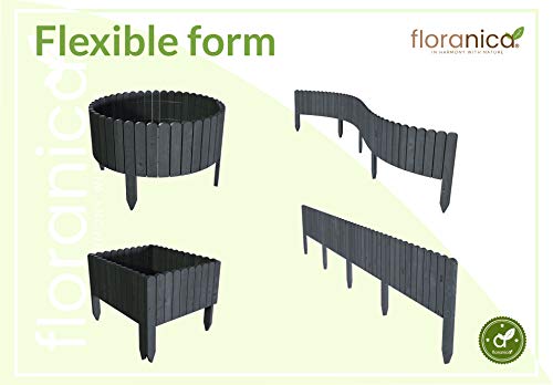 Floranica Rollborder Flexibler Holzzaun 203 cm (kürzbar) imprägniertes Kiefernholz 4 Größen Beeteinfassung Rasenkante Palisade Umzäunung für Obstgärten Beete Wege – Bild 4