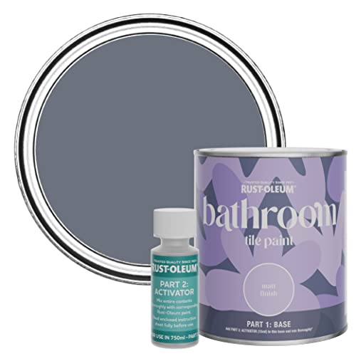 Rust-Oleum Grey Water-Resistant Bathroom Tile Paint in Matt Finish - Marine Grey 750ml