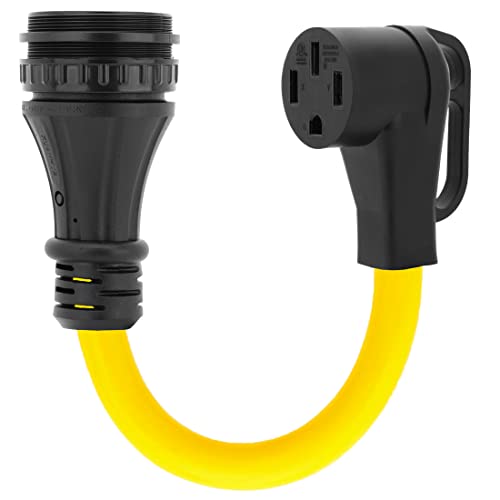 Nema SS 2-50P Male to 14-50R Female Adapter Cable, SS2-50P to 14-50R Heavy Duty 6AWG Marine Shore to Dryer Adapter Cable L=1.5FT