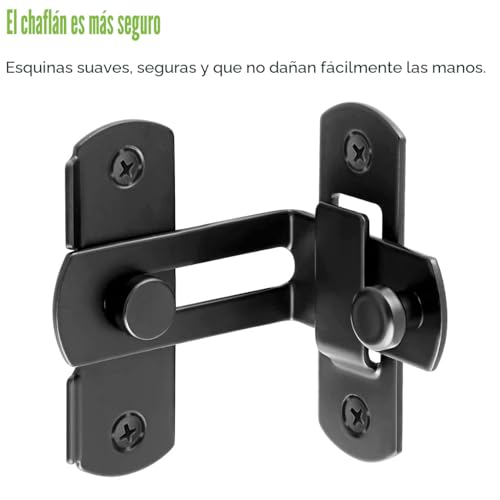 Miniatura 9 de Litensh Cerradura De Puerta Corrediza De Granero, Pestillo De Puerta Corredera 90 Grados De Acero Inoxidable, Pestillo Deslizante, Cerrojo Puerta Interior,Cerradura De Seguridad, 4 Pulgadas