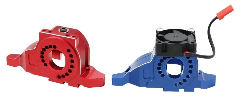 TRX4 Aluminum Alloy Motor Mount Heat Sink with Cooling Fan Compatible with 1/10 RC Crawler Car TRX-4 TRX-6 Upgrade Parts (Color : B Black)