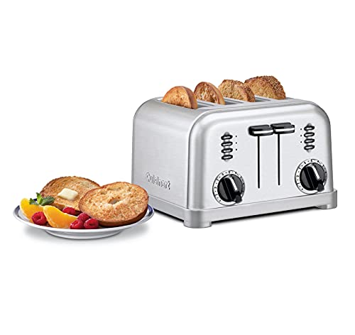 Cuisinart Cpt-180P1 Metal Classic Toaster Bundle With Norpro Magnetic Bamboo Tongs - 4 Slice (Brushed Stainless Steel) #TOP3