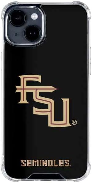 Skinit Clear Phone Case Compatible with iPhone 15 - Officially Licensed Florida State FSU Seminoles Black Design