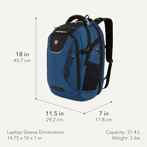 Image of SwissGear 5358 USB ScanSmart Laptop Backpack. Abrasion-Resistant & Travel-Friendly Laptop Backpack Exclusive Bundle with Lock