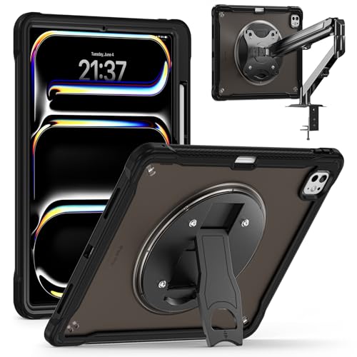 Coque rigide iPad 11 pouces contre les chutes avec béquille noire
