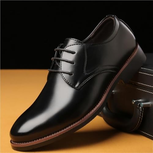 Men's Formal Business Dress Shoes Leather Lace Up Classic Office Wear Comfortable Wedding Non Slip Genuine Leather2