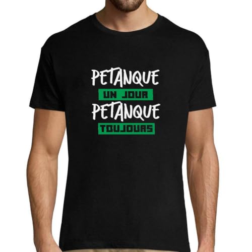 T-shirt homme pétanque un jour cadeau rigolo anniversaire pour papa passionné de boules