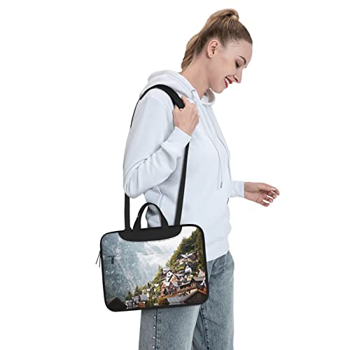 Bolso Vintage para Laptop con Estampado de Casas en Montañas miniatura 7