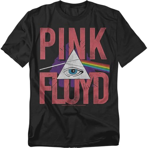 Popfunk Pink Floyd All-Seeing Prism Unisex Adult T Shirt - Black - Small