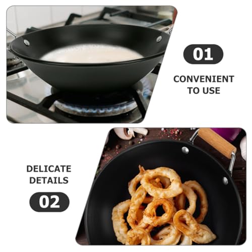 Wok pequeño metálico Luxshiny con doble asa miniatura 5