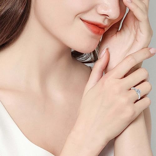 1.0 CT Center Round Cut Moissanite Anniversary Wedding Engagement Ring Women, White Gold Moissanite Wedding Ring,Moissanite Promise Rings4