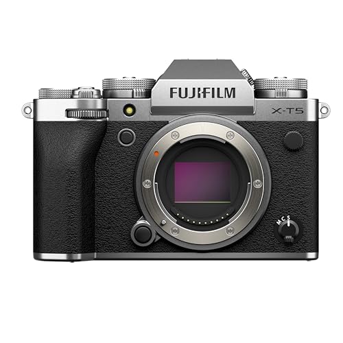 Fujifilm X-T5 Fotocamera Digitale Mirrorless 40MP (HR 160MP), solo corpo, Sensore X-Trans CMOS 5 HR, IBIS, Filmati 6.2K 30p, Mirino EVF, Schermo LCD 3' Touch Vari-angle, Argento