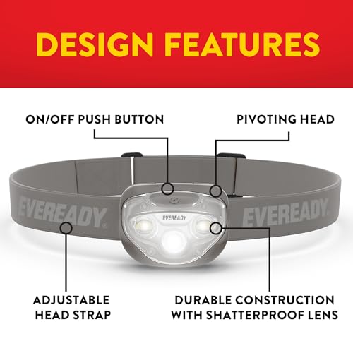EVEREADY LED Headlamps Pro200 [5-Pack], IPX4 Water Resistant, Bright and Durable Head Lights for Camping, Hiking, Emergency Power Outage (Batteries Included) - image 3