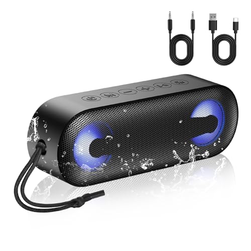 IKT Portable Bluetooth Speaker with Lights x Stocking Stuffers, Loud