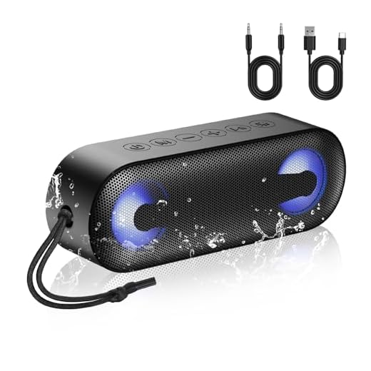 IKT Portable Bluetooth Speaker with Lights x Holidays/World Cup Stuffers, Loud Stereo Sound, BT5.4, Enhanced Bass,30H Playtime,TWS Pairing, IPX7 Waterproof, Speakersfor Home/Party/Outdoor