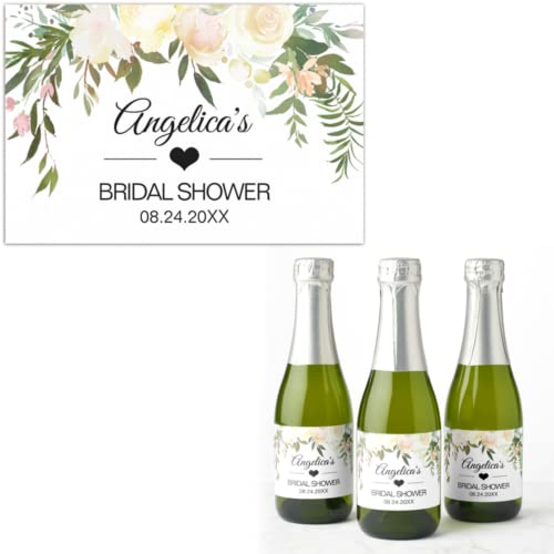 Custom Labels Stickers Personalize,Personalized Valentines Day Gift,Mini Champagne Bottles,Mini Champagne Bottles Bulk Alcohol,Bridesmaid Wine Labels. (50 PCS,7.6 x 5cm)