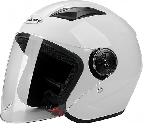 Casco de motocicleta para adultos elegante casco semiabierto blanco