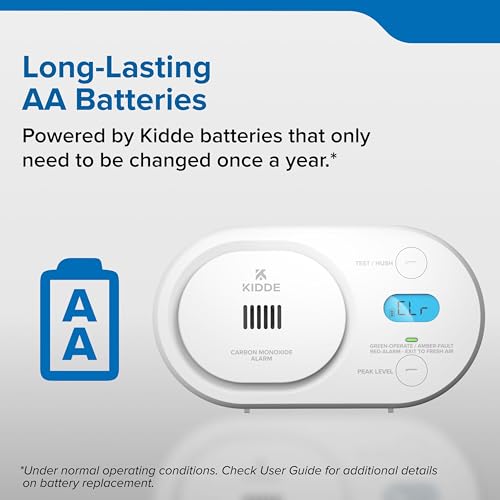 Kidde Carbon Monoxide Detector, AA Battery Powered, Digital Backlit Display, Portable for Travel or Home, LED Status Indicators, 85 dB Alarm, 5th Edition, COBD - Thumbnail 3
