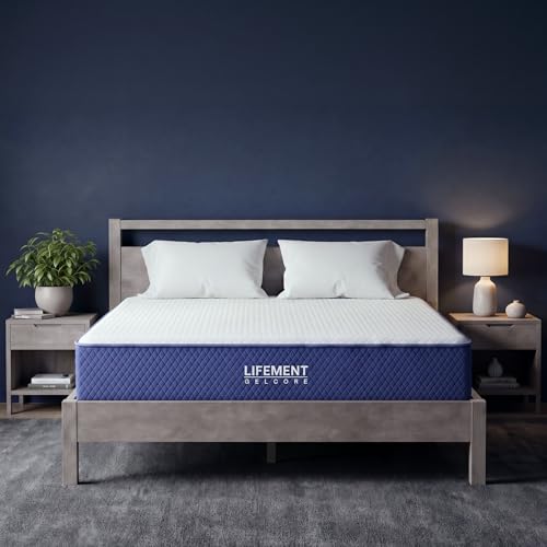 Image of LIFEMENT King 10 Inch Gel Core Grid Mattress, Advanced Gel Core Grid, Medium Firm, Motion Isolation & Pressure Relief, CertiPUR-US Certified