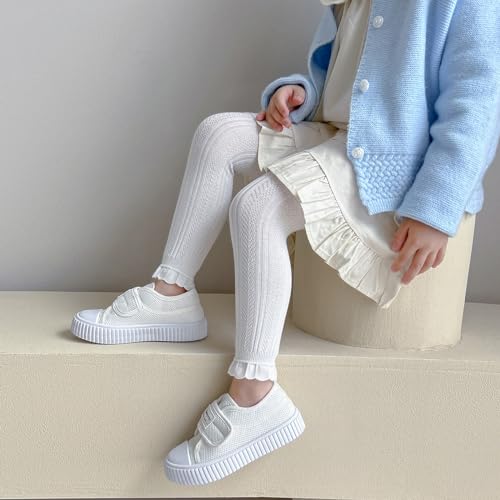 Looching 4 Pack Toddler Girl Cable Knit Tights Thick Soft Cotton Ankle Leggings Pantyhose Stocking Pants for 3-9T Kids4