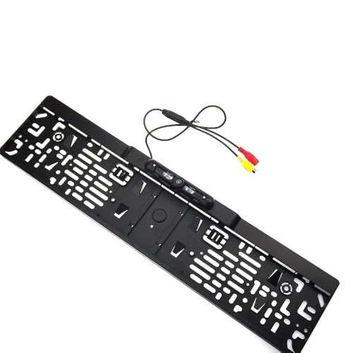 Marco para matrícula de coche, soporte de repuesto para matrícula, negro, con cámara de visión trasera, fácil de instalar