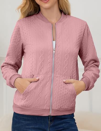 Image of Womens Full Zip Up Cardigan Sweater Casual Solid Long Sleeve Sweatshirt Coat with Pocket