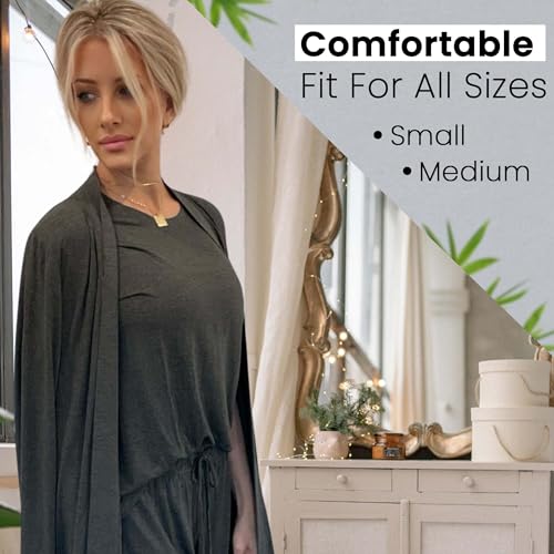 K E L O R Women’s 3 Piece Pajama Set – Soft Bamboo Viscose Loungewear, Premium Lounge Set for Women, Lightweight PJs with Robe3