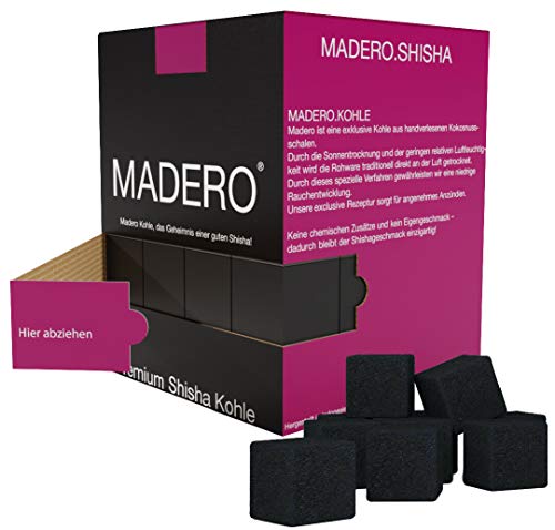 Preisvergleich Produktbild MADERO ® Shisha Kohle 1KG - Naturkohle Kokosnuss Geschmacksneutral, Lange Brenndauer & Saubere Hände