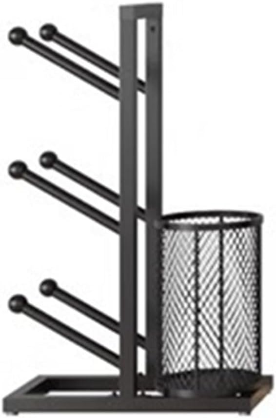 Basketball Rack, Ball Storage Holder, Floor Standing Ball Display, for Home Garage Basketball Soccer Volleyball Storage (Black 50x22x82cm)