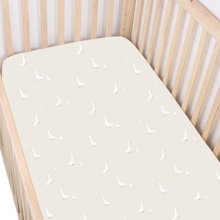 Image of gunamuna Crib Sheet - Ultra-Soft, Breathable Fitted Sheet for Standard Cribs, Cozy Sleep Surface for Babies and Toddlers, Goose