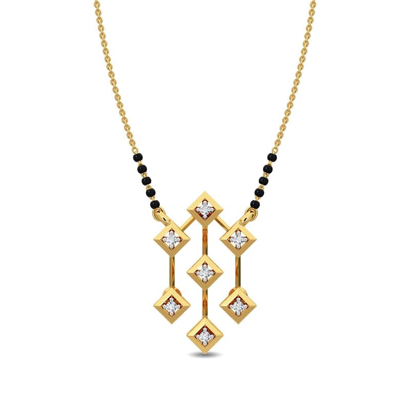 Image of KISNA JEWELS 14KT|18KT BIS Hallmark Pure Gold and Diamond Mangalsutra For Women