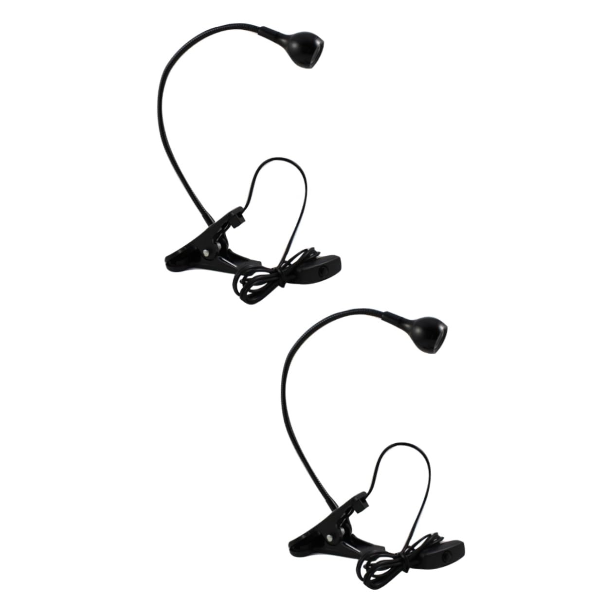 Lot de 2 Lampes de Table à Pince, Lampes de Bureau à LED, Lampes de Chevet, Lampes de dortoir, Couvercle à Clip pour la Lecture, Protection des Yeux, Bureau, Noir
