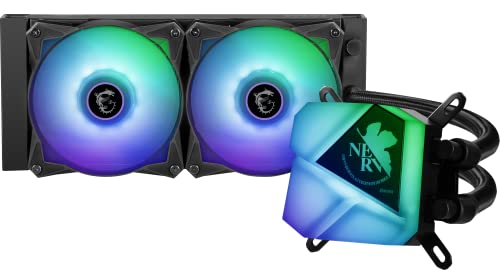 MSI MAG CoreLiquid C240 EVA e-Project - AIO RGB CPU Liquid Cooler - 240mm Radiator - Dual 120mm ARGB PWN Fans.