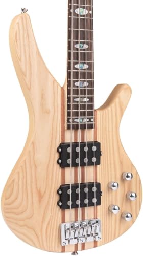 Bullfighter Elem Electric Bass Guitar Through Body 5 Strings Full Size P Bass Beginner Kit Black for...